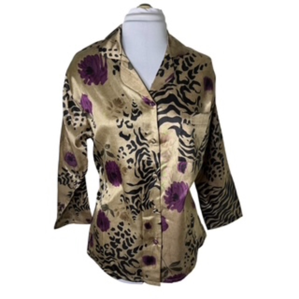 NWOT Gilligan & O'Malley Floral Print Pajama Top Size M